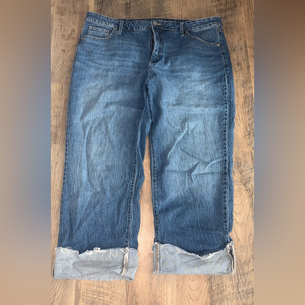 Terra & Sky Women's Straight Leg Jeans - Denim Blue
